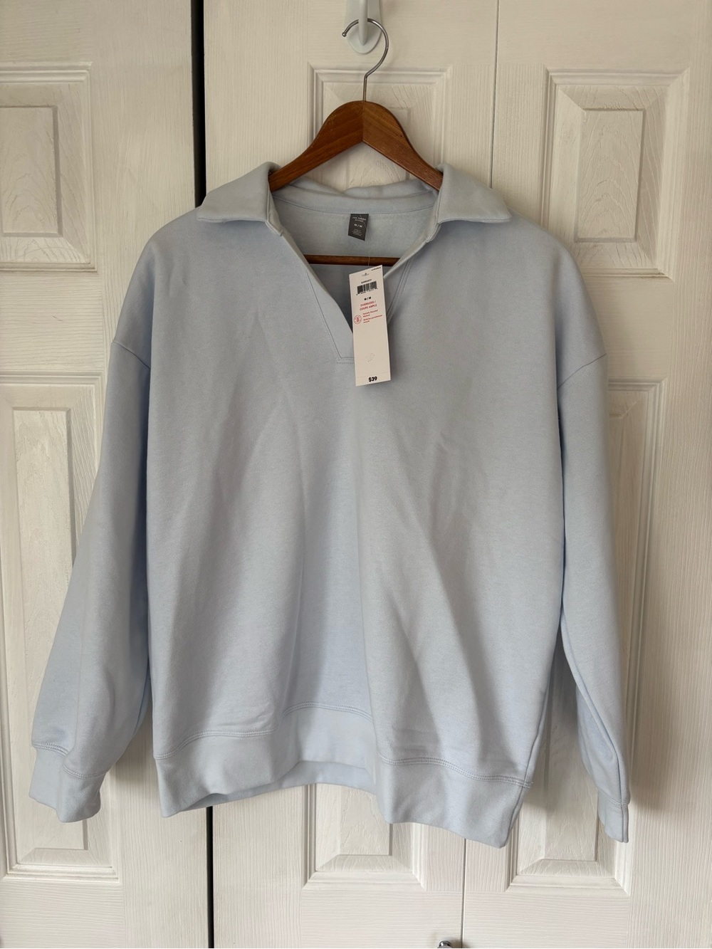 Joe Fresh Active Baby Blue Cozy Collared Pullover Sweatshirt Size Medium